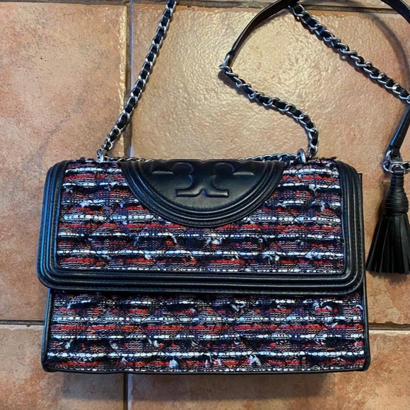 TORY BURCH FLEMING TWEED CONVERTIBLE SHOULDER BAG - Picture 3 of 13